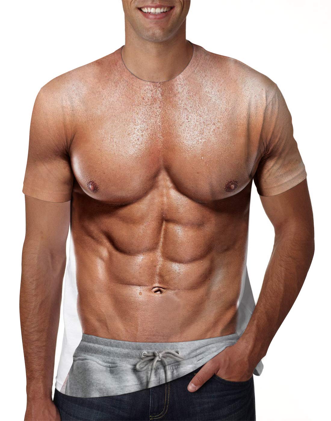 3D Printing Abs - Men's Novelty Fake Muscle 3D Print