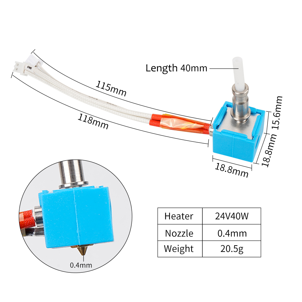 24V 40W Kobra Hotend Print Hea - đánh giá và giá 3D Printing Nozzle