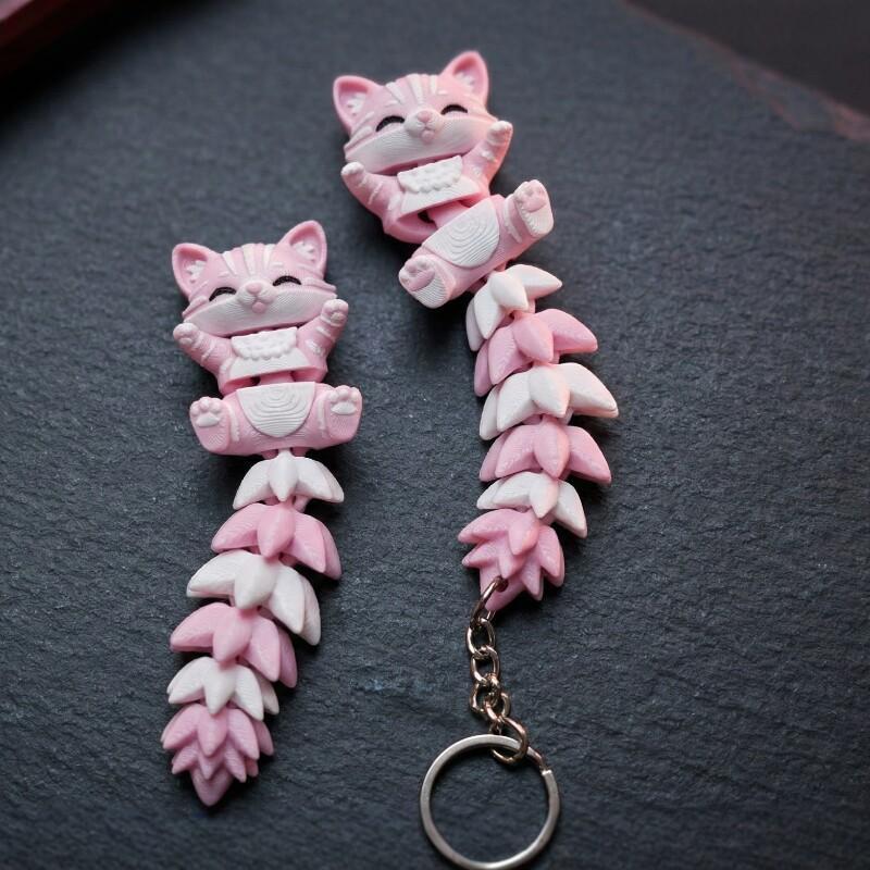 3D Printed Pink Cat Keychain W - đánh giá và giá 3D Printing Design Software
