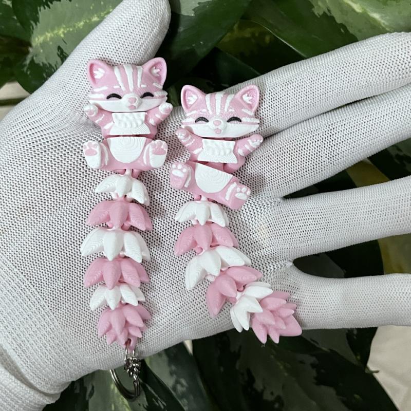 3D Printed Pink Cat Keychain W - đánh giá và giá 3D Printing Design Software
