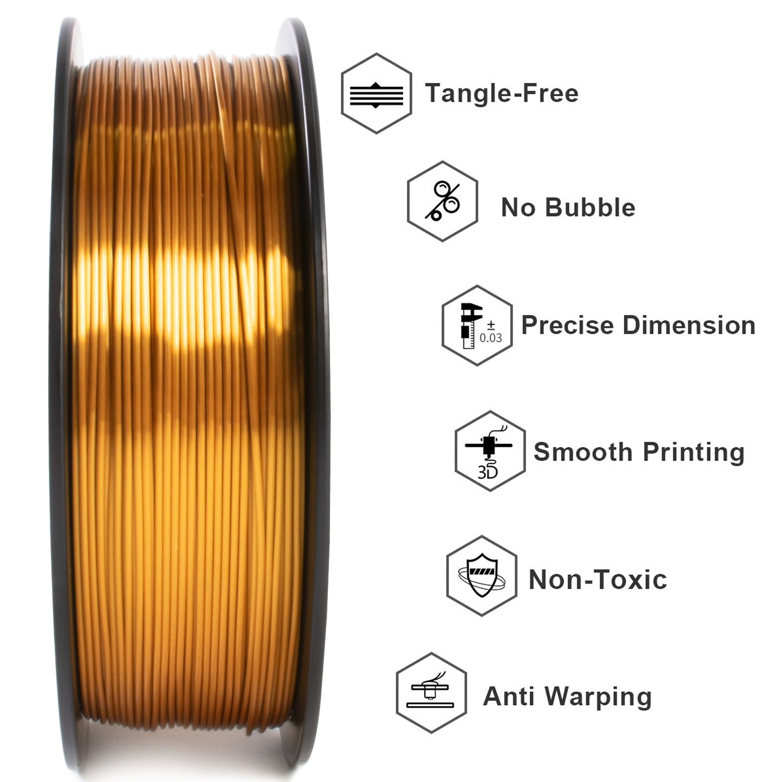 GEEETECH 5Rolls 3D Silk PLA Fi - đánh giá và giá 3D Printing Nylon Filament