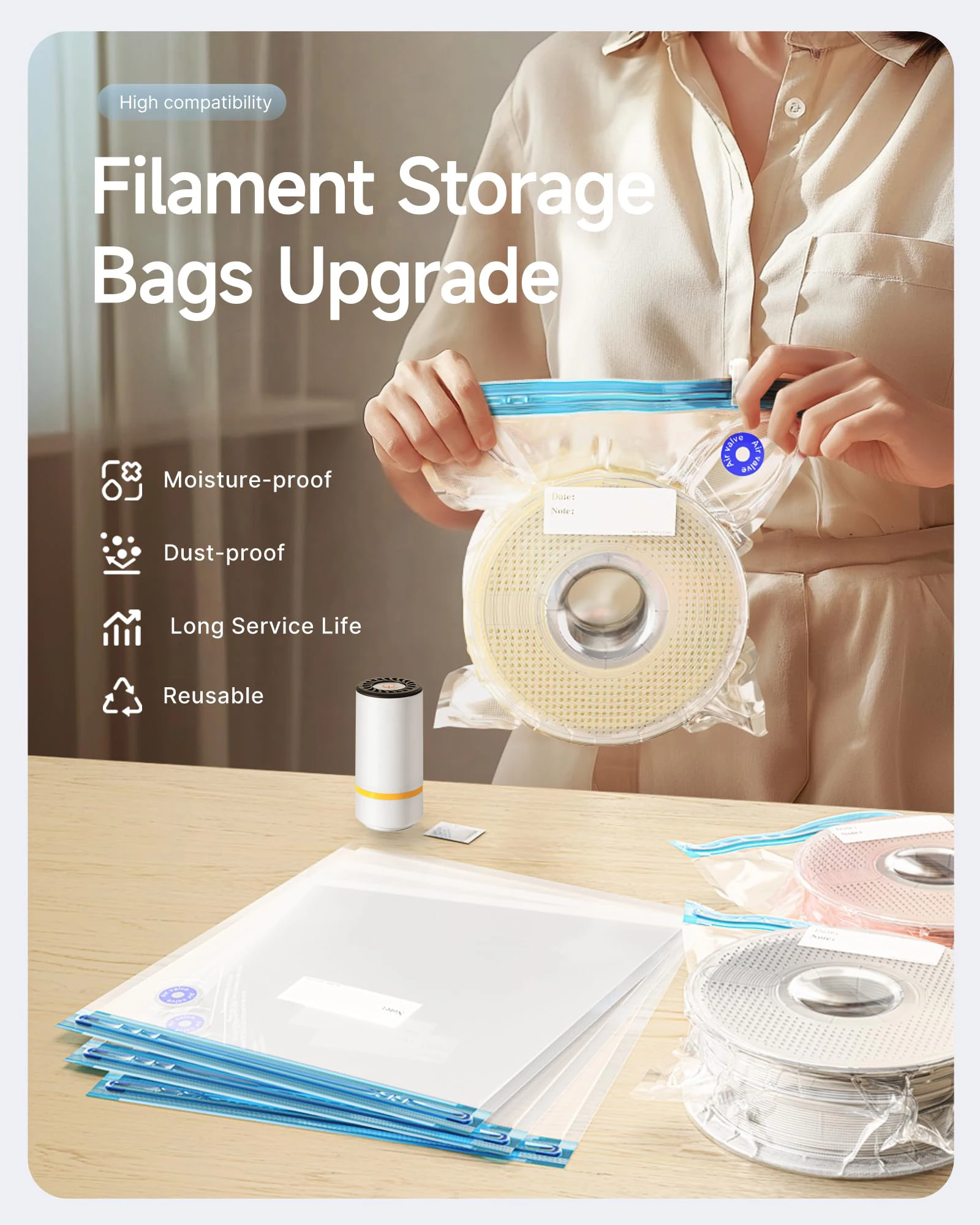 3D Printer Filament Vacuum Bag - đánh giá và giá 3D Printer Bed Spring